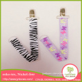 Wholesale Custome Zebra ribbon butterfly ribbon chain baby Pacifier clip